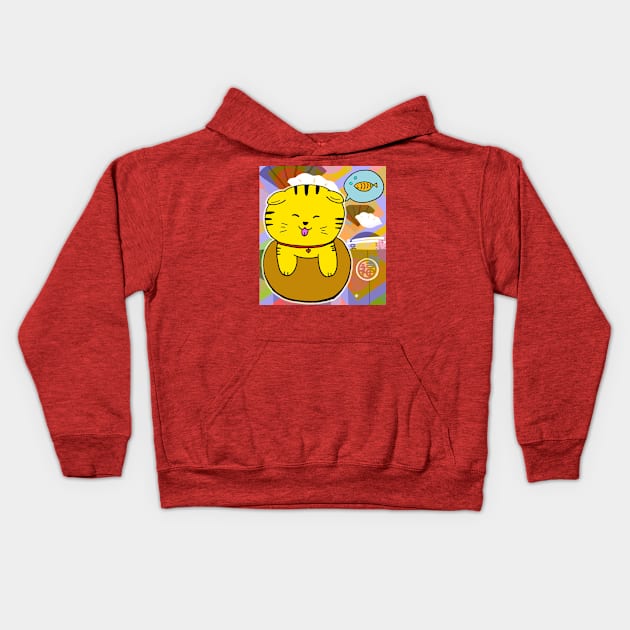 Fortune Cat Kids Hoodie by BABA KING EVENTS MANAGEMENT